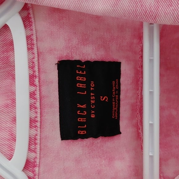 Black label pink jean jacket distressed - Picture 4 of 6